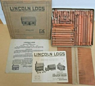 Vintage Lincoln Logs - C0mplete Set No.  1a - Patented Aug.  31,  1920