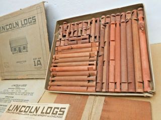 Vintage LINCOLN LOGS - C0MPLETE SET No.  1A - Patented Aug.  31,  1920 2