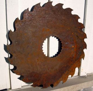 Antique 24” Buzz Saw Blade Industrial Saw Mill Country Rustic Steampunk Decor