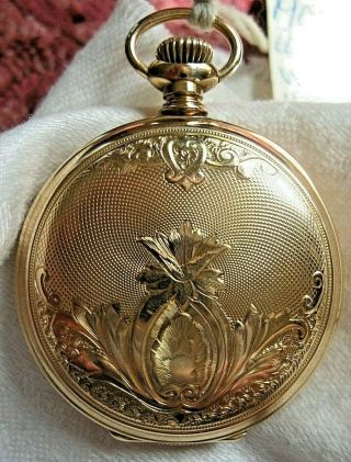 1901 American Waltham Solid 14k Double Hunter Case Pocket Watch Runs/keeps Time