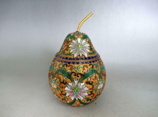 Chinese Vintage Cloisonne Tea Caddy Chaire/ Flower Design/ 4948