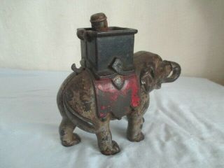 Old Cast Iron ELEPHANT MECHANICAL BANK Vintage Toy 4