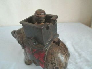 Old Cast Iron ELEPHANT MECHANICAL BANK Vintage Toy 6
