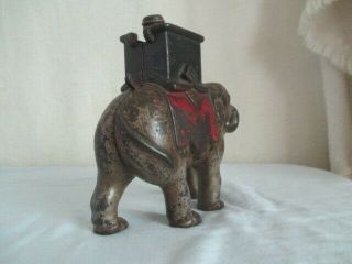 Old Cast Iron ELEPHANT MECHANICAL BANK Vintage Toy 8