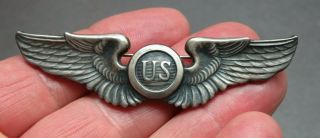 Pre Ww2 Sterling Pin Back 3&1/8 " Army Airplane Observer Wings