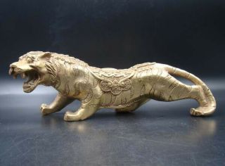 Collectible Handmade Carving Statue Copper Brass Tiger Deco Art