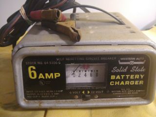 Vintage Solid State Battery Charger 6 - 12 Vdc 6 Amp Model 8 - 79