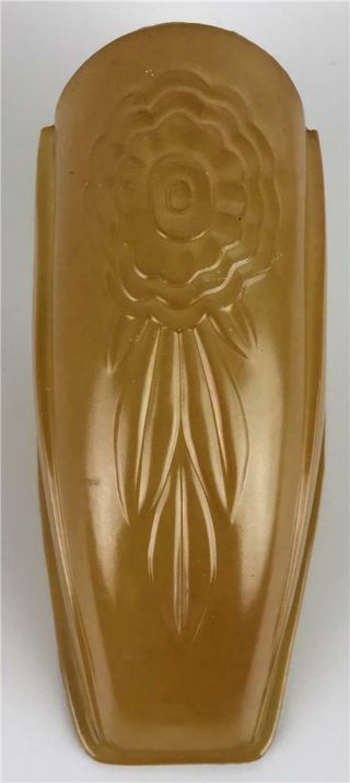 Puritan Art Deco Amber Feather Frosted Glass Slip On Replacement Shade - 8 AVAIL 2