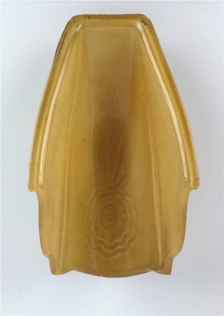 Puritan Art Deco Amber Feather Frosted Glass Slip On Replacement Shade - 8 AVAIL 7
