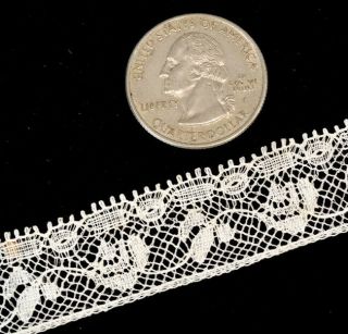 13 Yards Vintage French White Cotton Lace Trim Edging Antique France Doll Bear