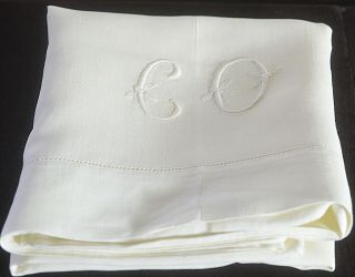 Vintage Linen Pillowcase Co Monogram Uu488