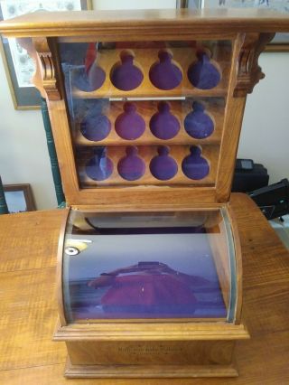 Vintage Curved Glass Pocket Watch Display Case Or Other Collectibles