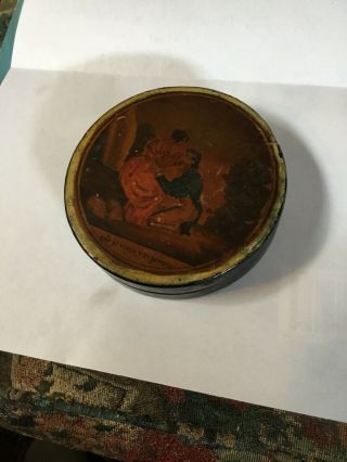18th Early 19th Century Fancy French Paper - Mache Snuff Box With Scene 1780 - 1820