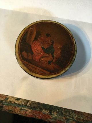 18th Early 19th Century Fancy French Paper - mache Snuff Box With Scene 1780 - 1820 3