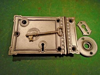 Vinitage Complete Whipple Rim Lock: Circa 1880 & (9991)