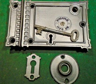 Vintage Whipple Hardware Rim Lock Complete Set W/key: Reconditioned (5704 - 2)