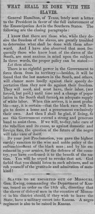 NEGRO SOLDIERS IN THE CIVIL WAR SLAVES COLORED CITIZENS ANTI SLAVERY NEWSPAPER 5