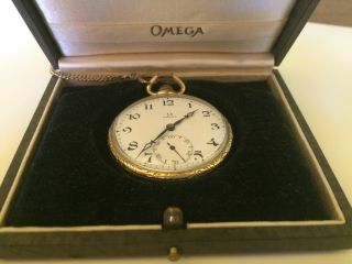 Vintage 1910s/1920s Omega Gold - Filled Pocket Watch - 17 Jewels - W/box - Runs