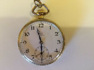 Vintage 1910s/1920s Omega Gold - Filled Pocket Watch - 17 jewels - w/Box - RUNS 2