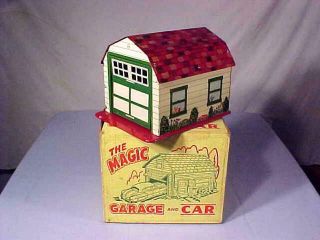 Vintage Marx The Magic Garage And Car Box & Garage Only Toy Is Nos 50s