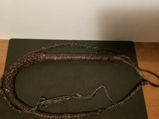 Vintage Souvenir 6 Ft Leather Whip From The Battle Of Shiloh