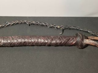 Vintage Souvenir 6 Ft Leather Whip From The Battle Of Shiloh 3