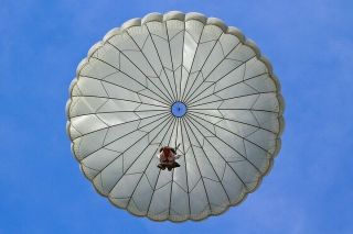 T - 10 Usgi Military 32 Ft Diameter Nylon Parachute Lines Cut Solid Canopy
