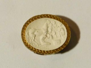 19thc Intaglio Plaster Molded Tassie Horse Washing Day Grand Tour Seal 26