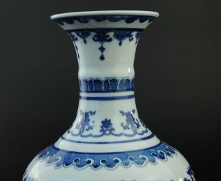 old chinese Underglaze Blue and White Porcelain flower Zun Bottle Pot Vase c01 2
