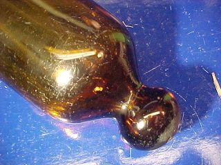 19thc AMBER Color BLOWN GLASS ROLLING PIN 2