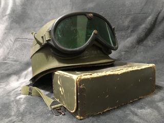 Vietnam War Us Officer’s M1 Helmet W/ Liner And M - 1944 Goggles Dated 1974