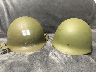 Vietnam War US Officer’s M1 Helmet w/ Liner and M - 1944 Goggles dated 1974 2