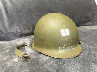 Vietnam War US Officer’s M1 Helmet w/ Liner and M - 1944 Goggles dated 1974 5