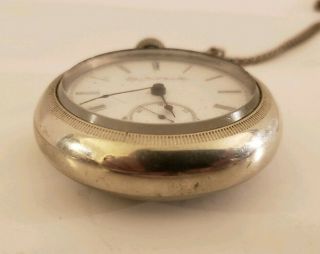 Antique 1885 ELGIN H.  H.  Taylor Victorian Silver Gents Pocket Watch 18s 11