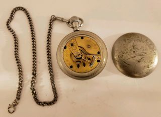 Antique 1885 ELGIN H.  H.  Taylor Victorian Silver Gents Pocket Watch 18s 4