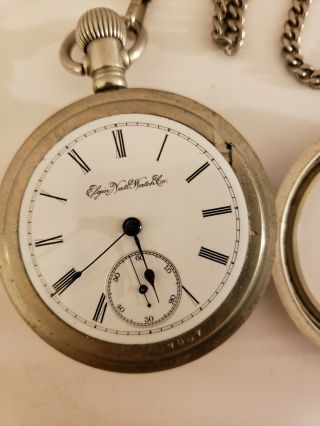 Antique 1885 ELGIN H.  H.  Taylor Victorian Silver Gents Pocket Watch 18s 9