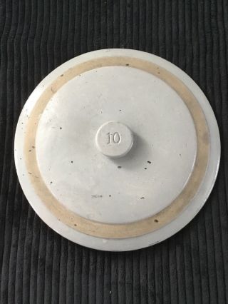 Antique Stoneware Pottery Crock Lid 10 Gallon.  14” Diameter.  12” Inside