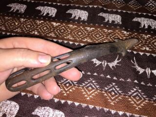 Vintage Cast Iron Stove Handle Lid Lifter Decorative Unmarked Coal Wood Stove 2