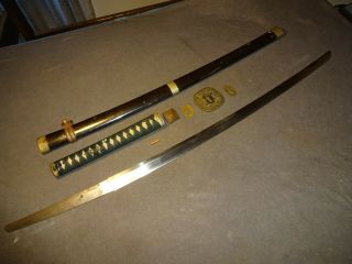 P03 Japanese WWll Army officer ' s sword in civilian mountings Gendaito 