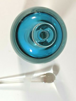 Estate VINTAGE Studio Made ART GLASS Blue / Clear PERFUME BOTTLE Flawless 2