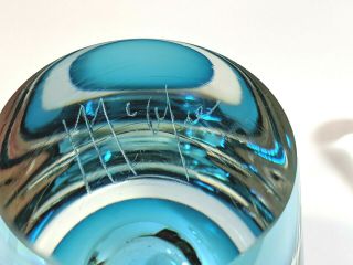 Estate VINTAGE Studio Made ART GLASS Blue / Clear PERFUME BOTTLE Flawless 4