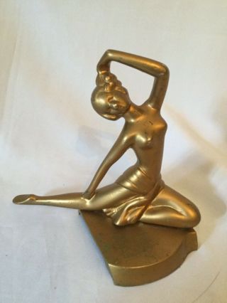 Art Deco Spelter Semi Nude Dancing Lady Figure