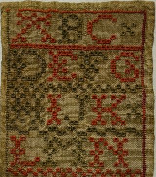 SMALL EARLY/MID 19TH CENTURY SCOTTISH? ALPHABET SAMPLER BY AGNES R BOWIE - c1835 4