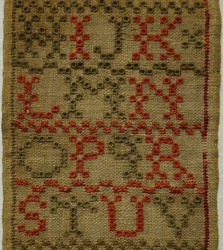 SMALL EARLY/MID 19TH CENTURY SCOTTISH? ALPHABET SAMPLER BY AGNES R BOWIE - c1835 5