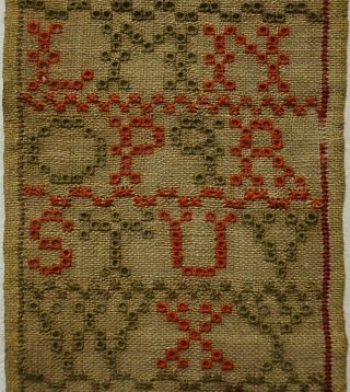 SMALL EARLY/MID 19TH CENTURY SCOTTISH? ALPHABET SAMPLER BY AGNES R BOWIE - c1835 6