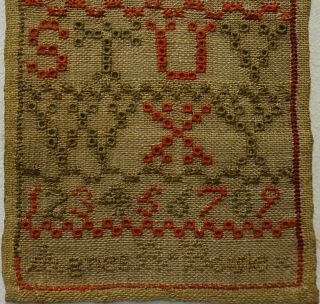 SMALL EARLY/MID 19TH CENTURY SCOTTISH? ALPHABET SAMPLER BY AGNES R BOWIE - c1835 7
