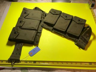 Vtg Army Ammo Belt with 6 Magazines Pouches 5