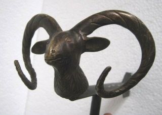 Vintage Old Bronze Ram Head Weather Vane Detailed