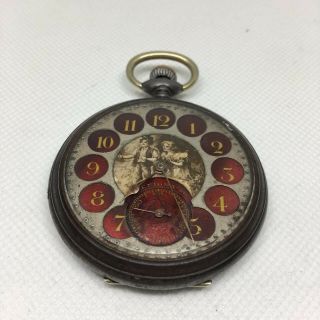Antique Pocket Watch /enigma Steel Pocket Watch