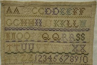 SMALL MID/LATE 19TH CENTURY ALPHABET SAMPLER BY ANNA HASTINGS AGED 13 - 1876 2